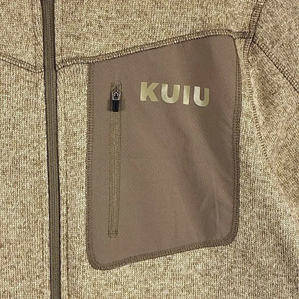 Kuiu Sweater Mens L Brown Fleece Base Camp Full Zip Hunting Outdoors Hiking